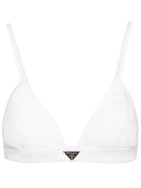 prada white bralette|Prada triangle.